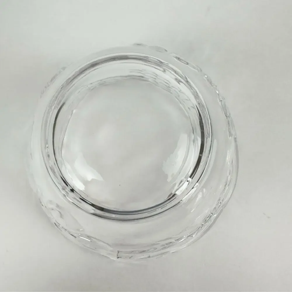 Vintage Clear Glass Candy Dish and Lid w/ Grape Vine /Cherries/Flowers Motif